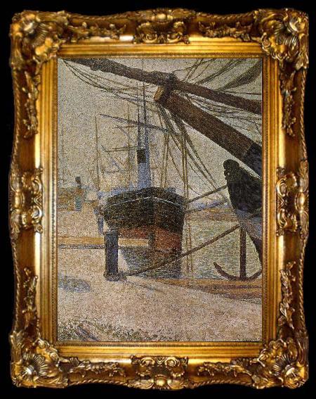 framed  Georges Seurat The Dock of Corner, ta009-2